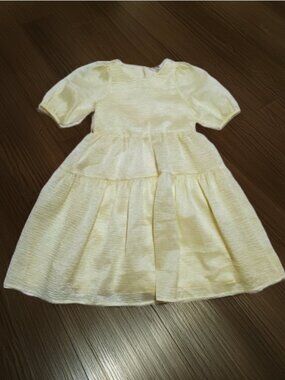 H&M Yellow Patterned Organza Dress Size 6X